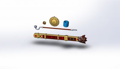 Medicine Seller sword, tobacco pipe, ring, mirror, hairpin 3d model