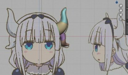3D model Kanna Kamui's horns for 3d print and cosplay 3