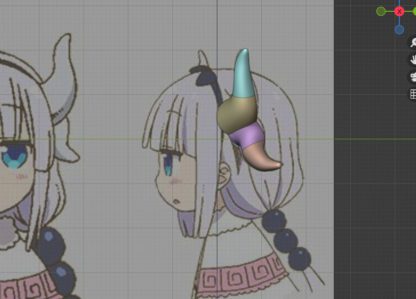 3D model Kanna Kamui's horns for 3d print and cosplay